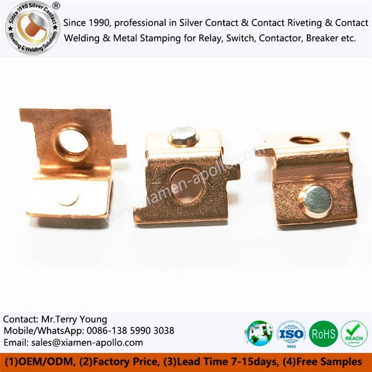 Riveted Copper Contacts in Stamping Assembly