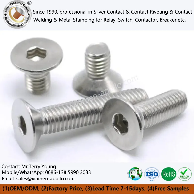 فلیٹ ہیڈ مسدس ساکٹ سٹینلیس سٹیل سکرو