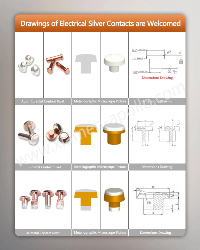 Drawings of silver-plated contacts are Welcomed Drawings of silver-plated contacts are Welcomed
