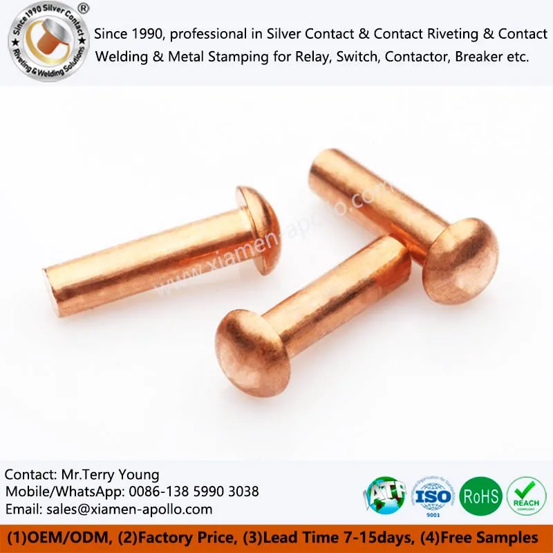 Electrical Copper Rivet Contacts