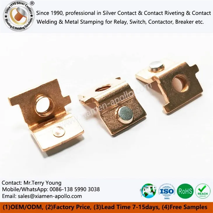 Electrical Copper Stamping with Riveted Contact Electrical Copper Stamping with Riveted Contact